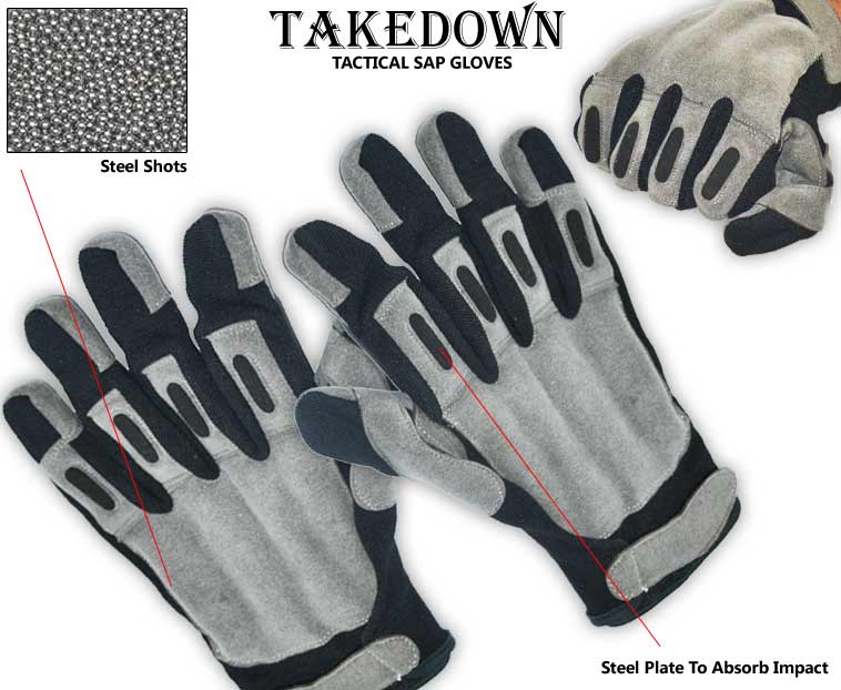 Takedown Tactical Sap Gloves, Suede Leather, Large