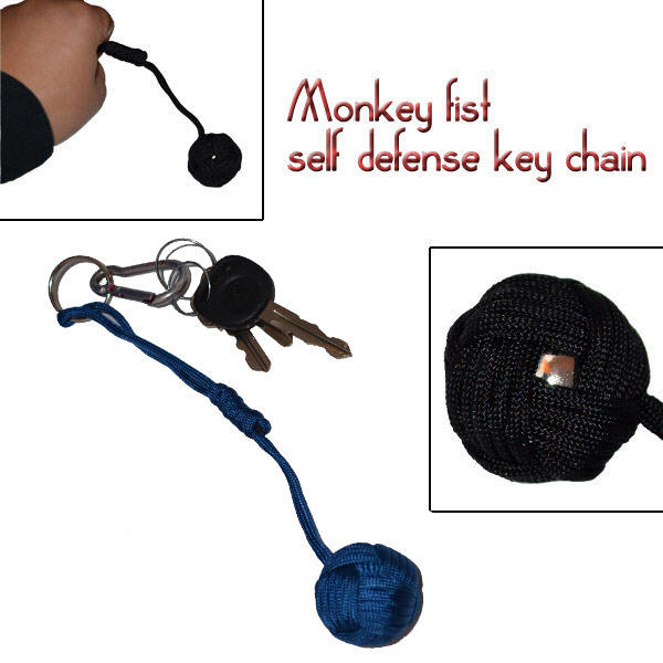 Large Monkey Fist Self Defense Keychain-Royal Blue