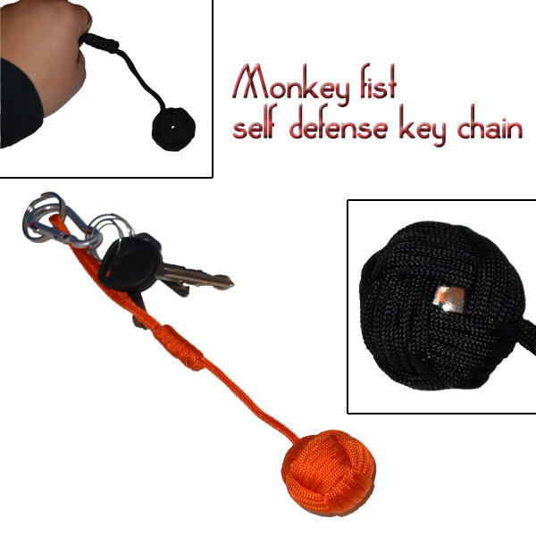 Large Monkey Fist Self Defense Keychain-Orange
