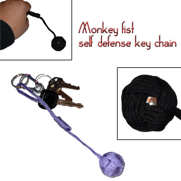 Small Self-Defense Monkey Fist Keyring-Lavender Purple