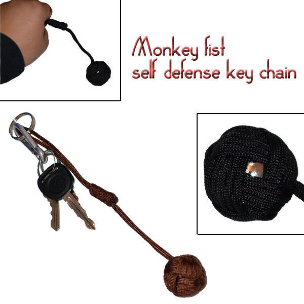 Small Self-Defense Monkey Fist Keyring-Coyote Brown