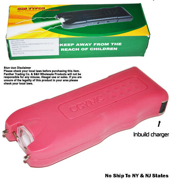 Self charging Stun Gun w/ LED light 2 Million Volts-Pink