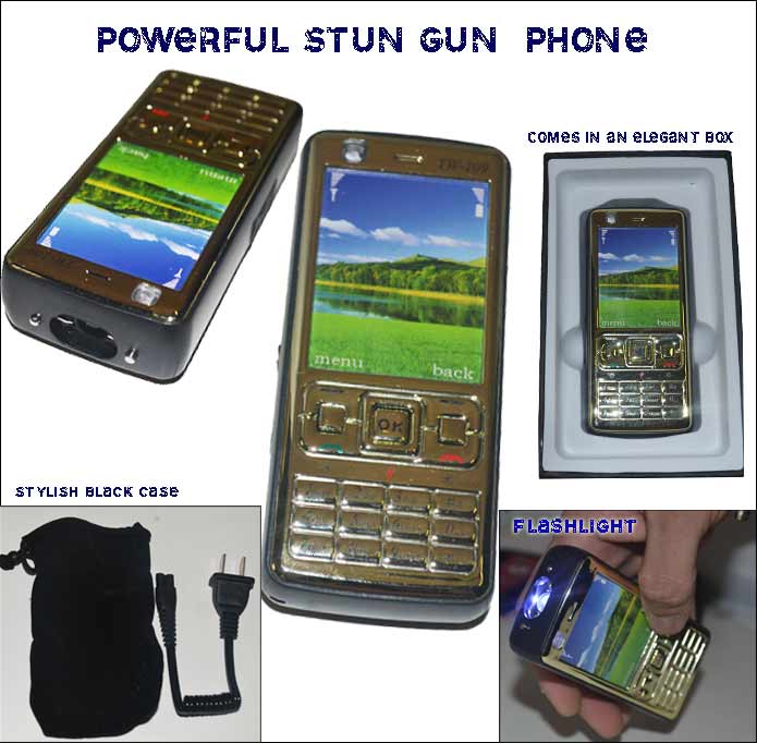 Powerful Stun Gun Phone w/ Flashlight -Rechargeable