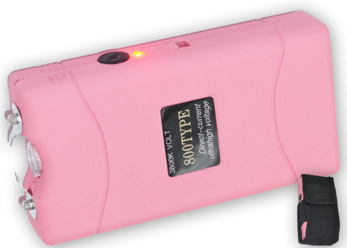 3.8 Million Volt PINK Stun Gun W/ Flashlight & Case LB-800-PK