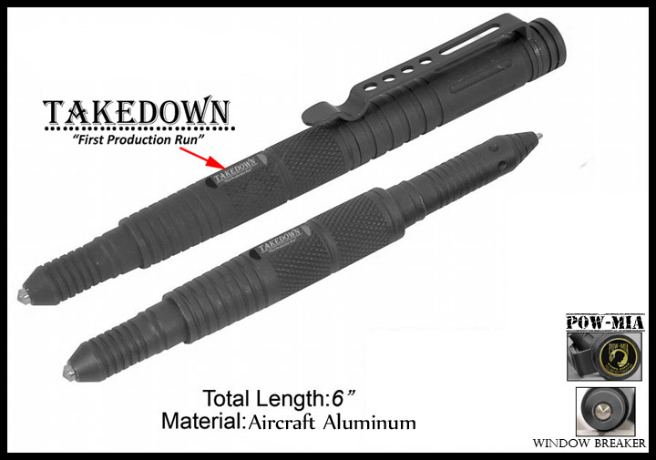 "POW-MIA" Tactical Self Defense Pen With Window Breaker "Black"