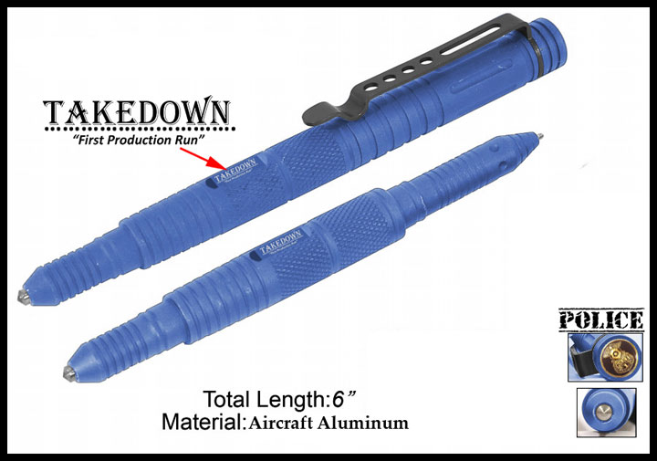 Police & Law Enforcement Tactical Self-defense Tool & Pen Blue