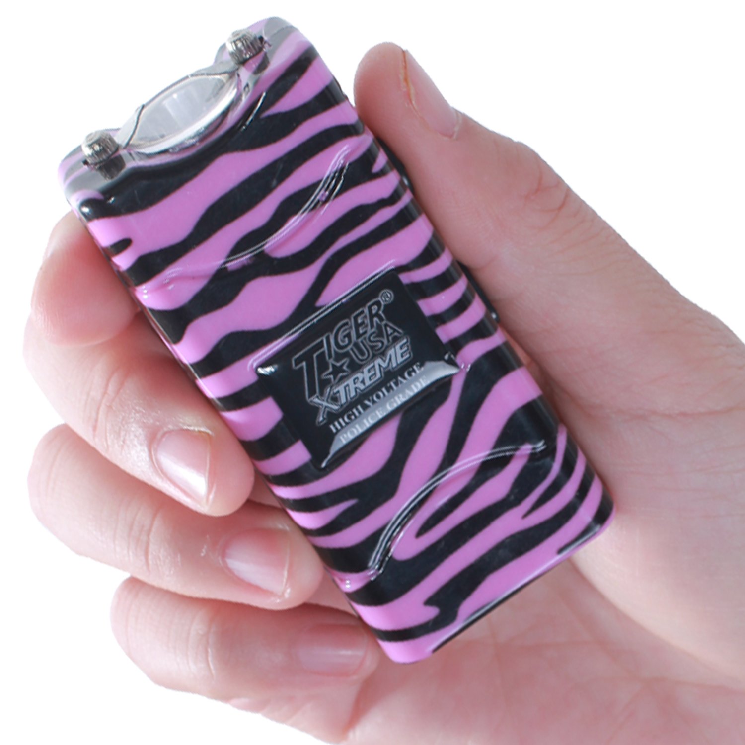 Pink Zebra Small Quantum Tiger USA Xtreme Stun Gun 96V