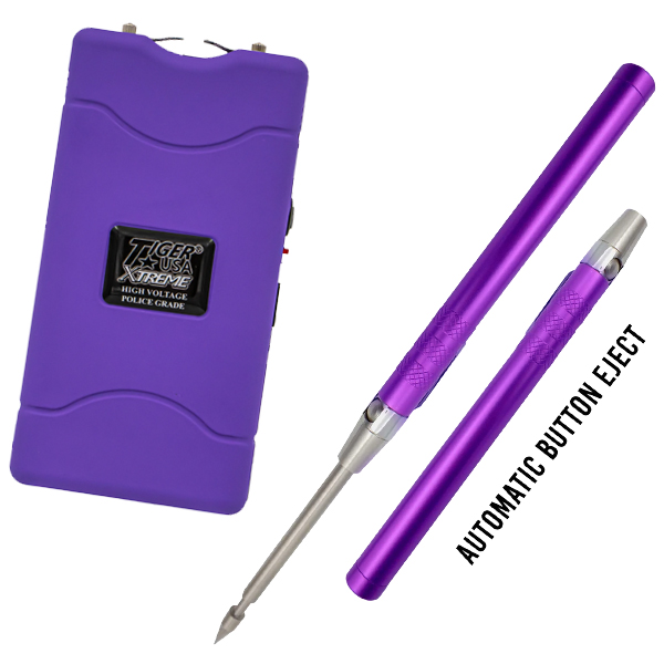 Purple Automatic Ice Pick Stun Gun Kit