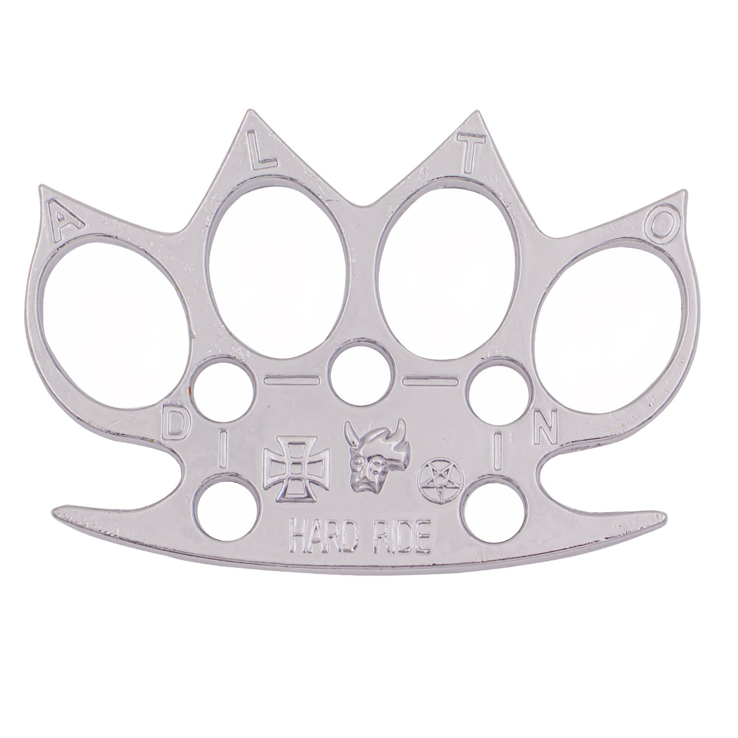 Robbie Dalton Spiked Brass Knuckles Mirror Shine Silver Chrome Finish