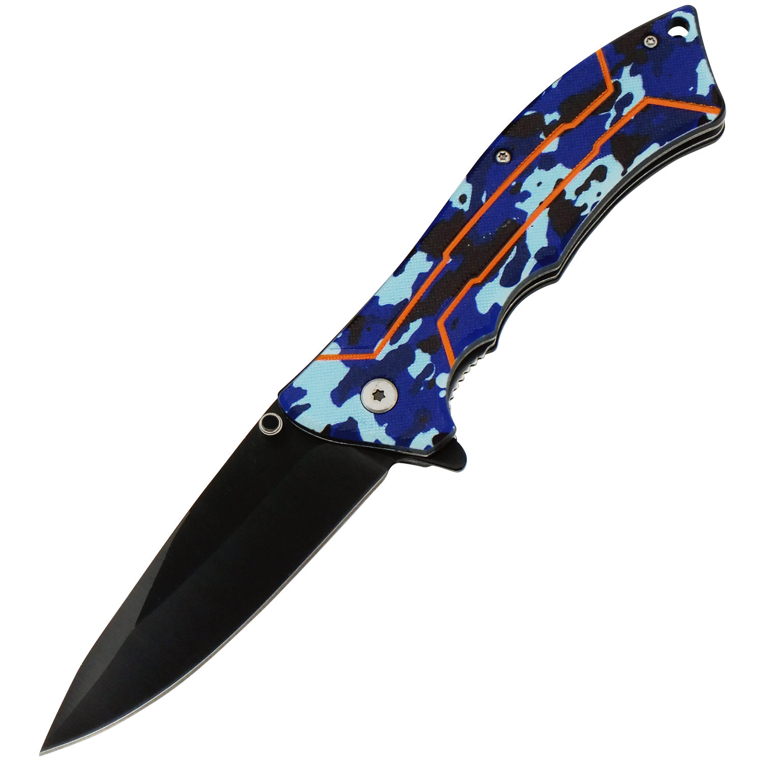 Azure Swirl Spring Assisted Folding Knife