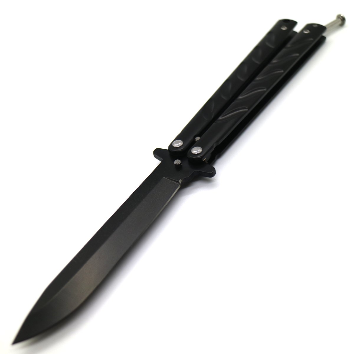 Smooth Wave State of The Art Balisong Butterfly Knife Black