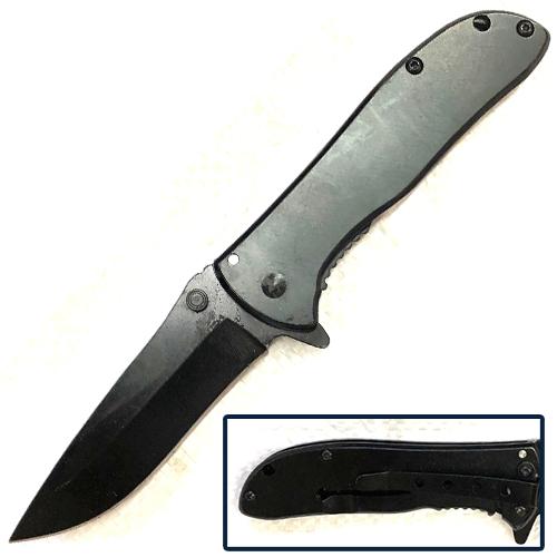 Spring Assisted Folding Knife   Grey (SJ 1020 BK)