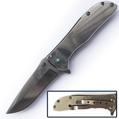 Spring Assisted Folding Knife   Silver (SJ 1020 SL)