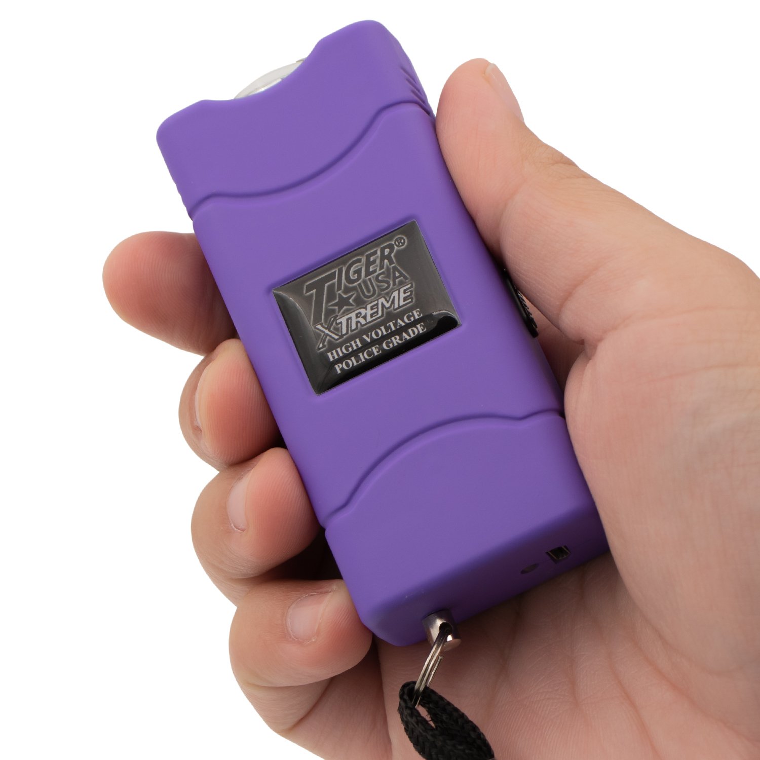 Purple Small Quantum Tiger USA Xtreme Stun Gun 96V with Leather Case