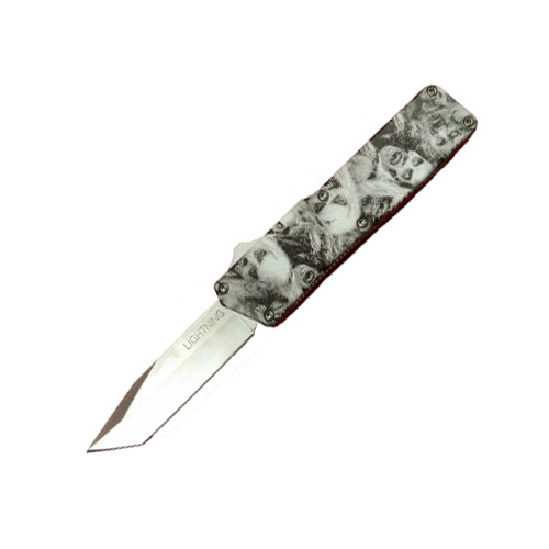 Famous Lightning OTF Automatic Knife Tanto Zombies