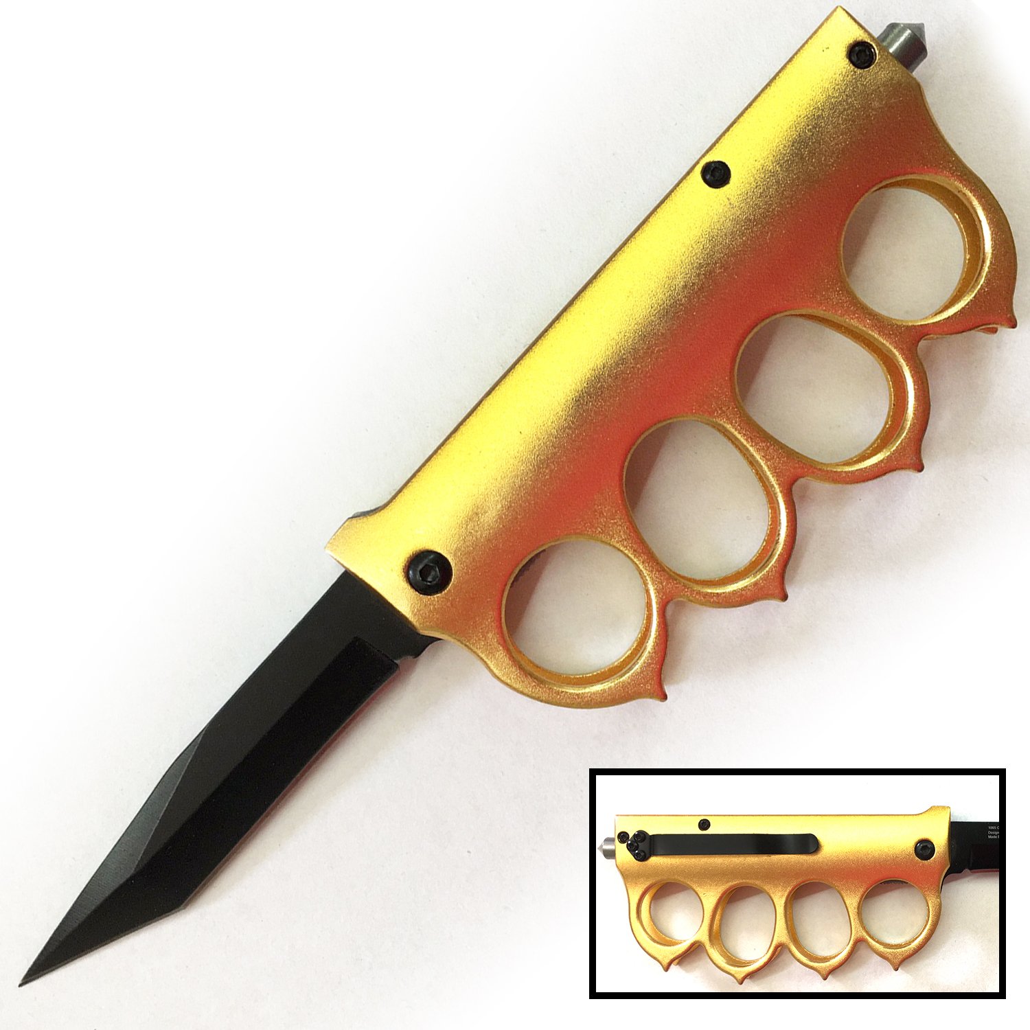 Tiger USA Gold Trench Knife Tanto Folding Knife