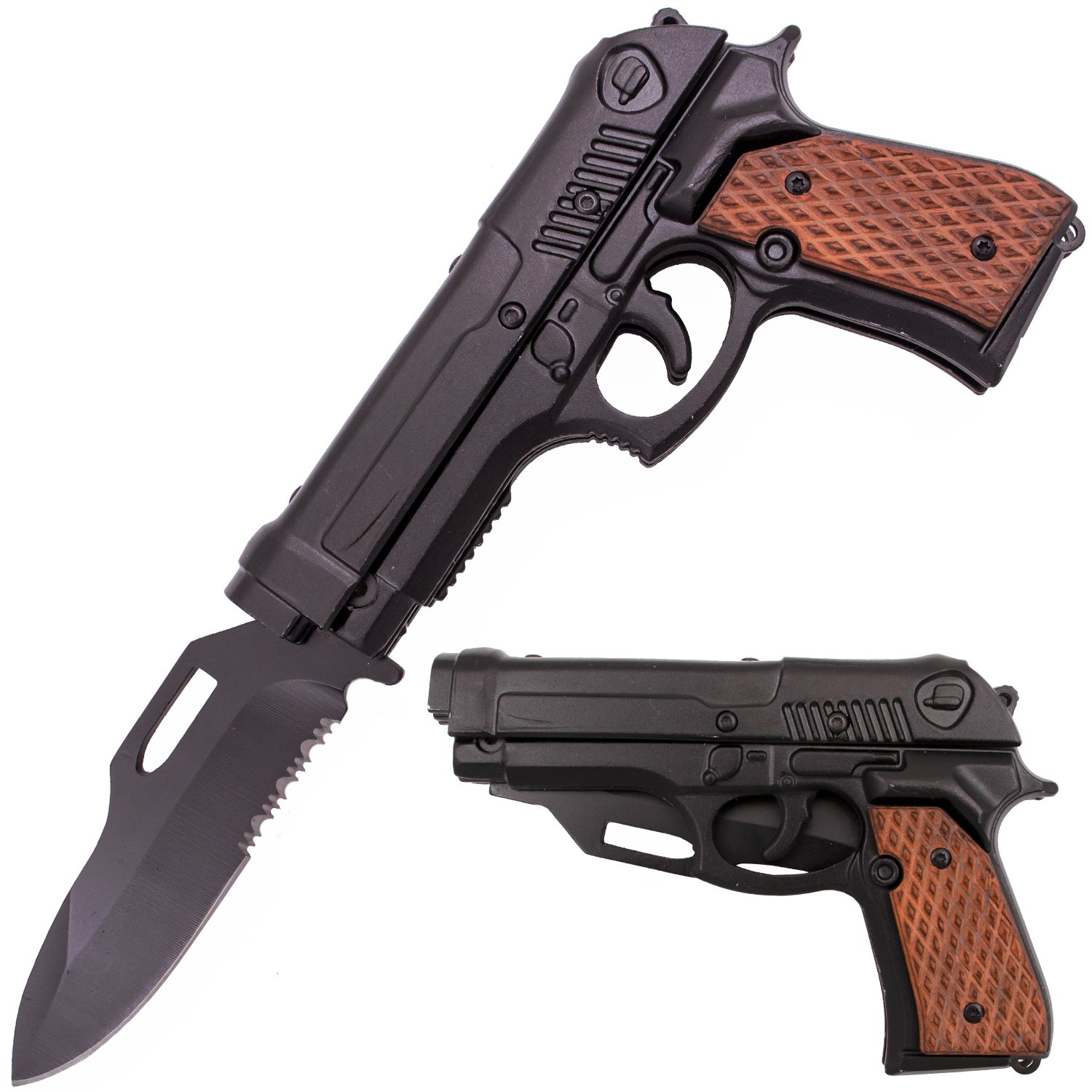 Tiger USA Lock, Stock and Cock Back Pistol Spring Assisted Knife