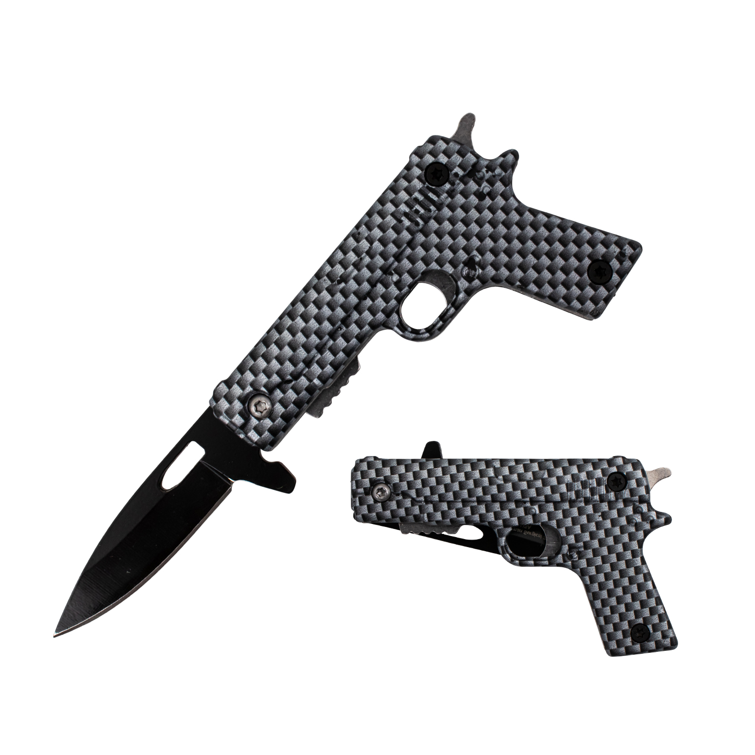 Tiger USA MINI Pistol Trigger Action Assisted Knife   Carbon Fiber