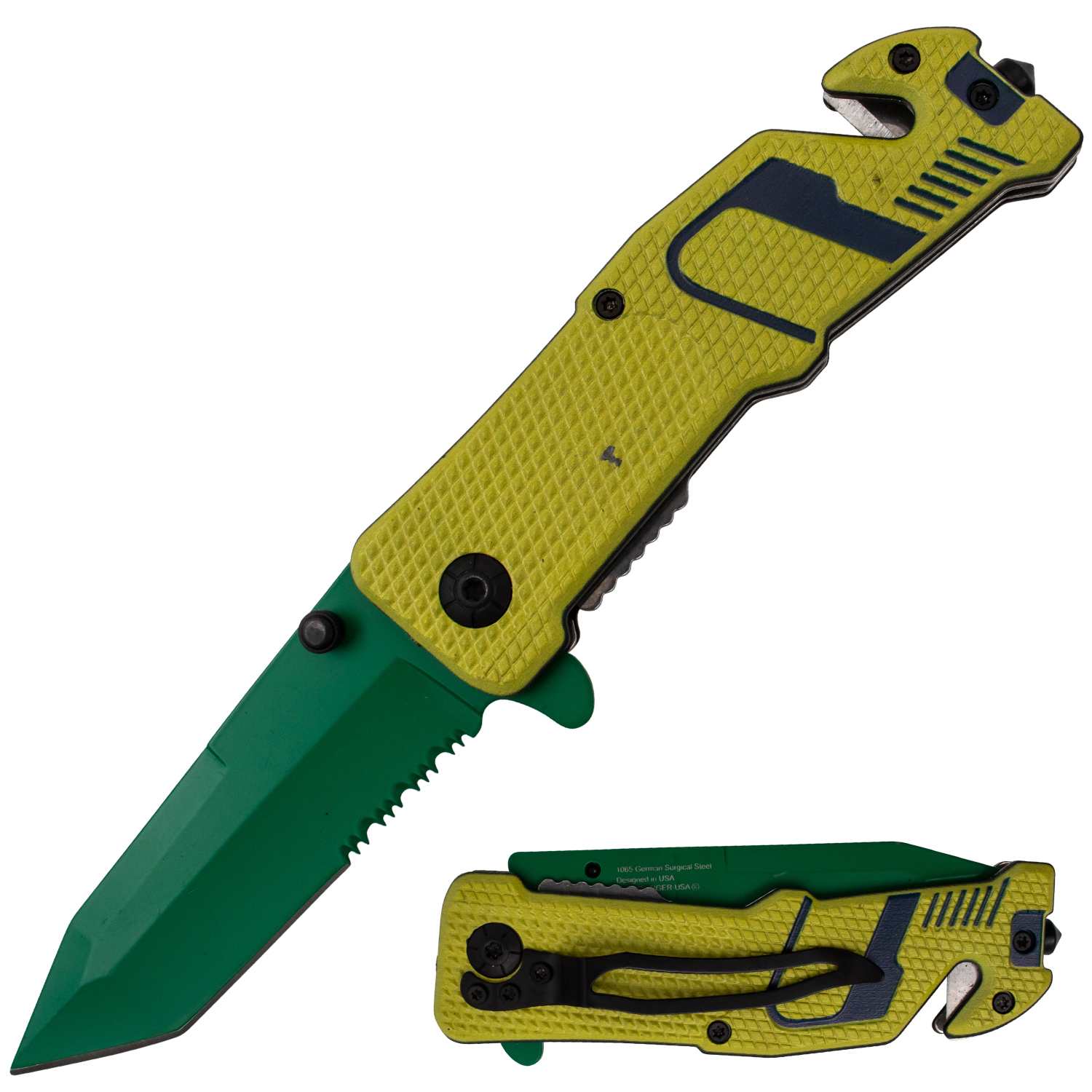 Tiger USA Sneakerhead Trigger Action Knife Tanto Forest Green