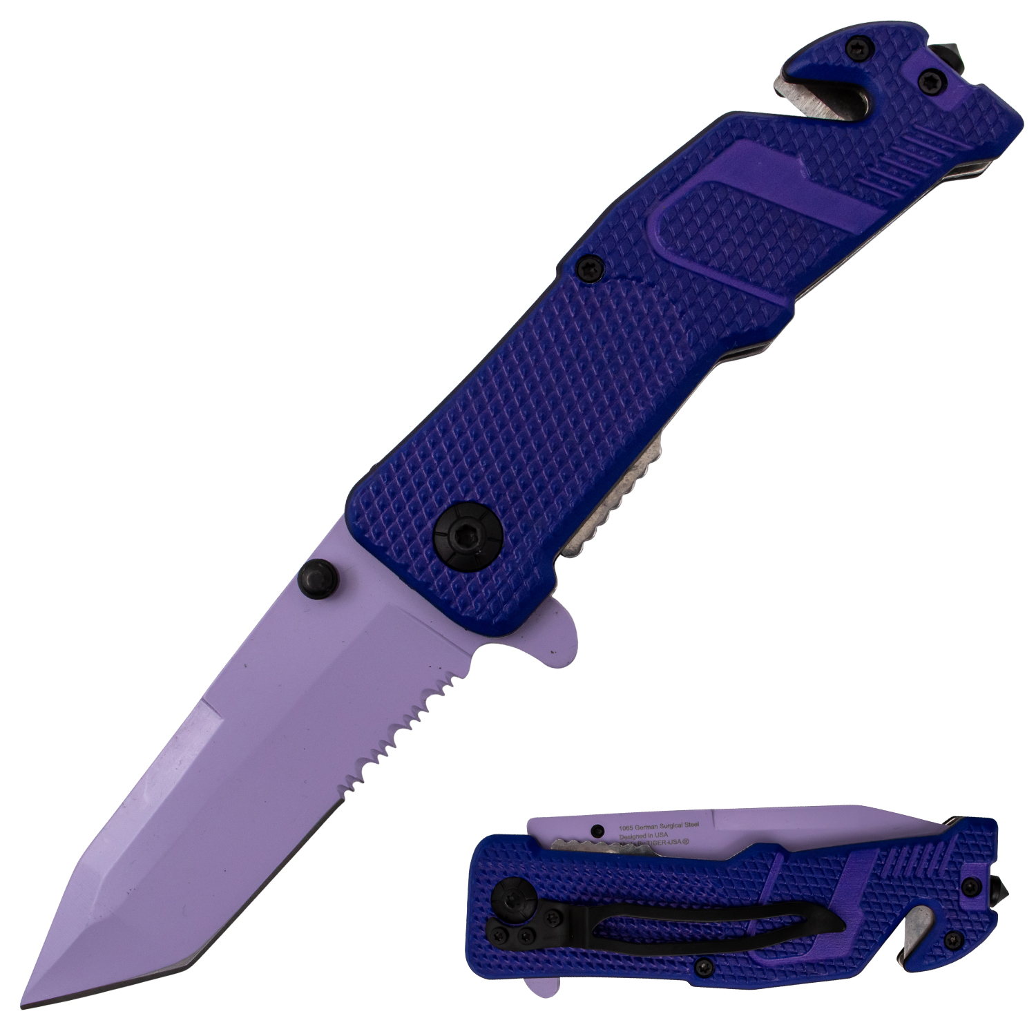 Tiger USA Sneakerhead Trigger Action Knife Tanto Purple