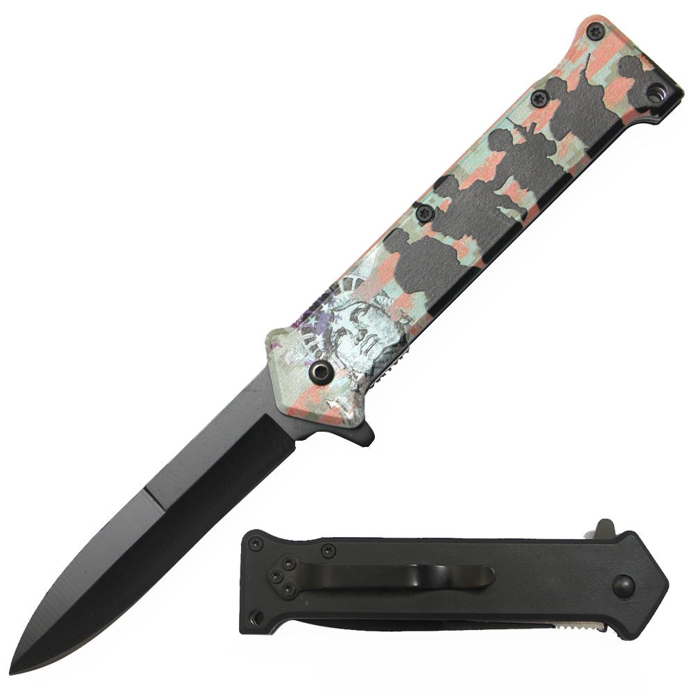 Tiger USA Spring Assisted Joker Knife   Soldiers of Liberty