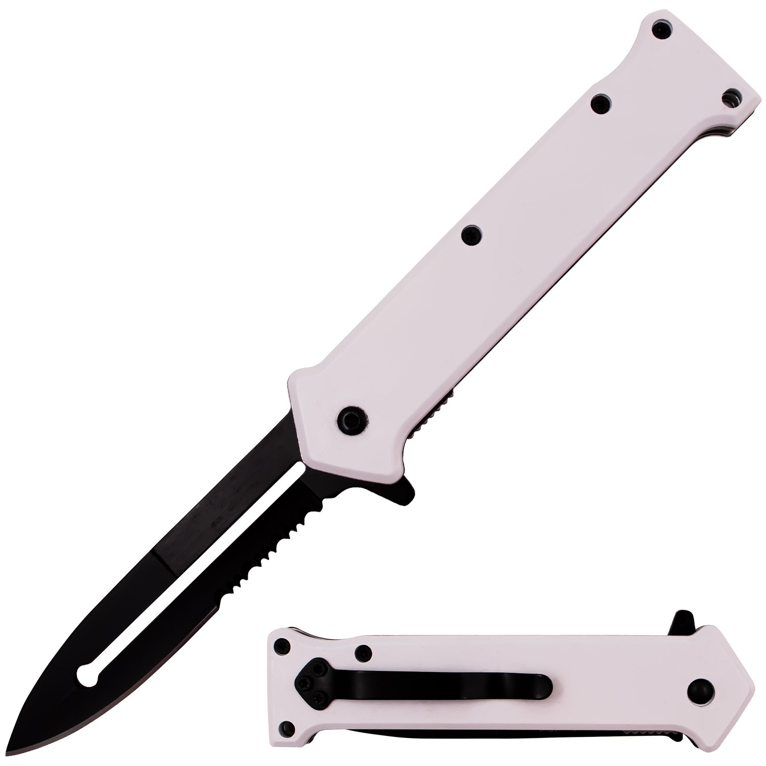 Tiger USA Spring Assisted Joker Knife   White