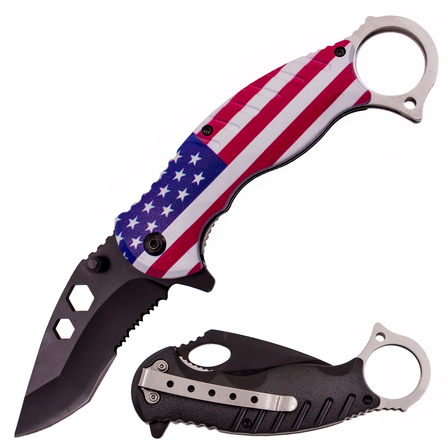 Tiger USA Spring Assisted Knife   American Worker II