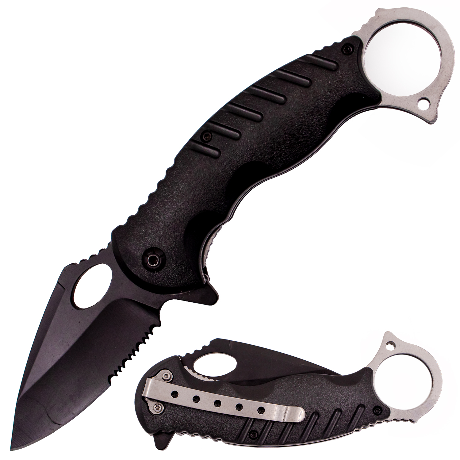 Tiger USA Spring Assisted Knife   Black Phanta