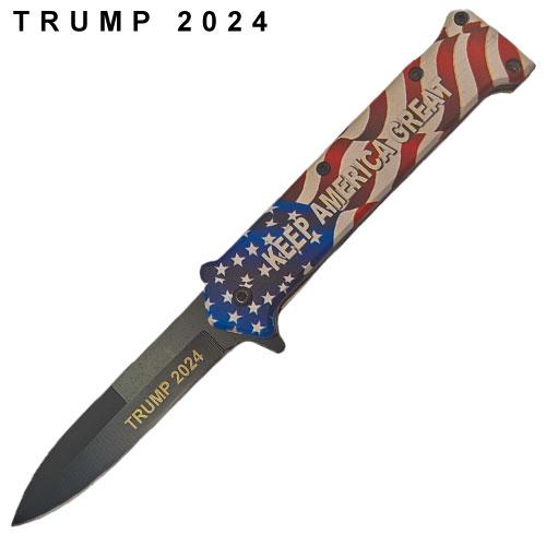 Tiger USA Spring Assisted Knife   Keep America Great Trump