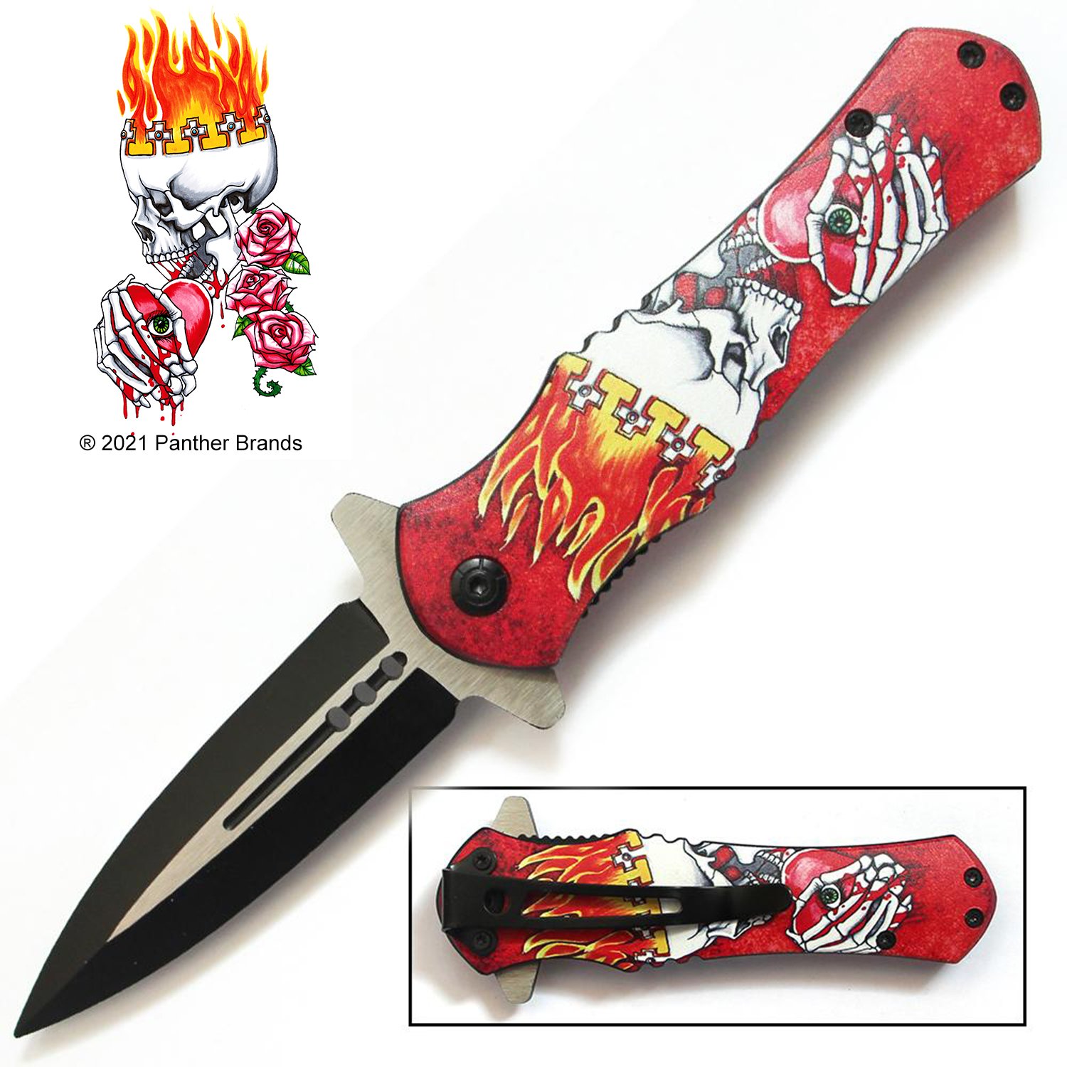 Tiger USA Spring Assisted Knife   Take a Heart