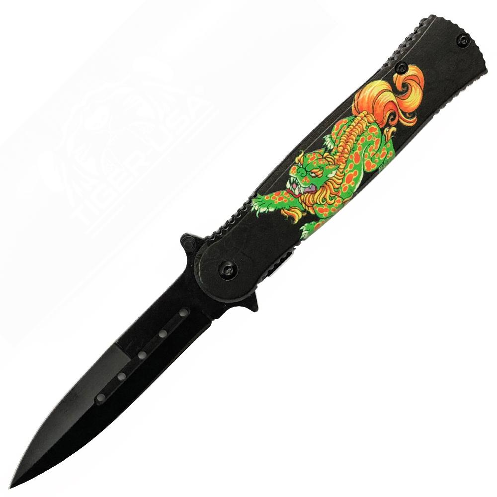 Tiger USA Spring Assisted Knife   YOTD Green (Year of the Dragon)