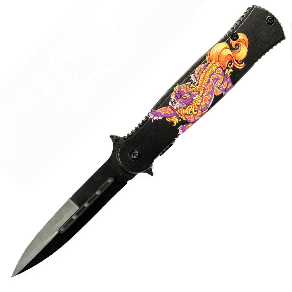 Tiger USA Spring Assisted Knife   YOTD Purple (Year of the Dragon)