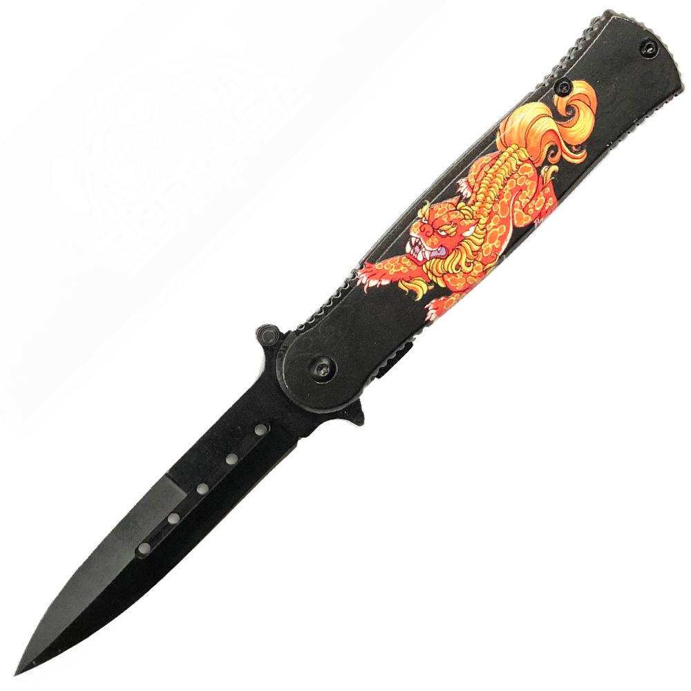 Tiger USA Spring Assisted Knife   YOTD Red (Year of the Dragon)