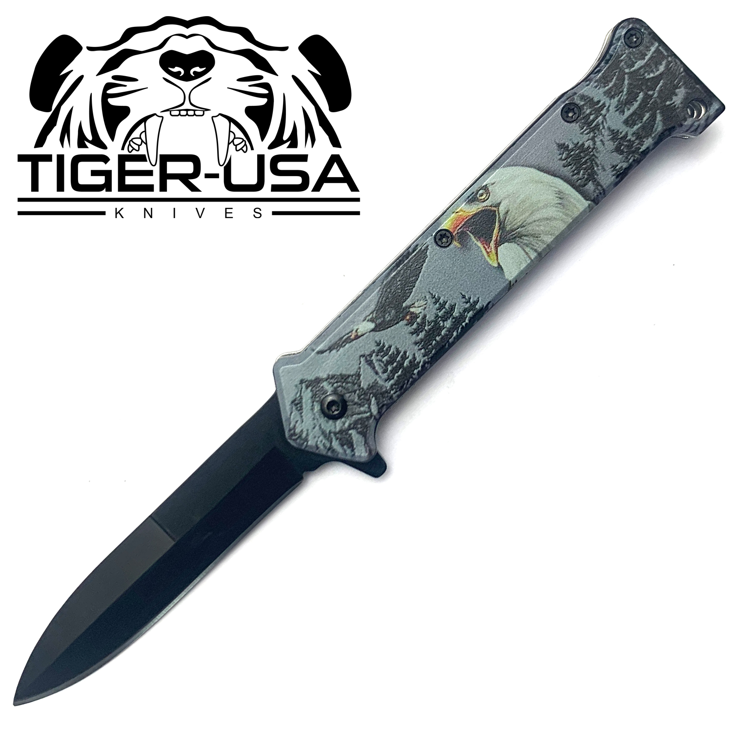 Tiger USA Spring Assisted Knife Bald Eagle