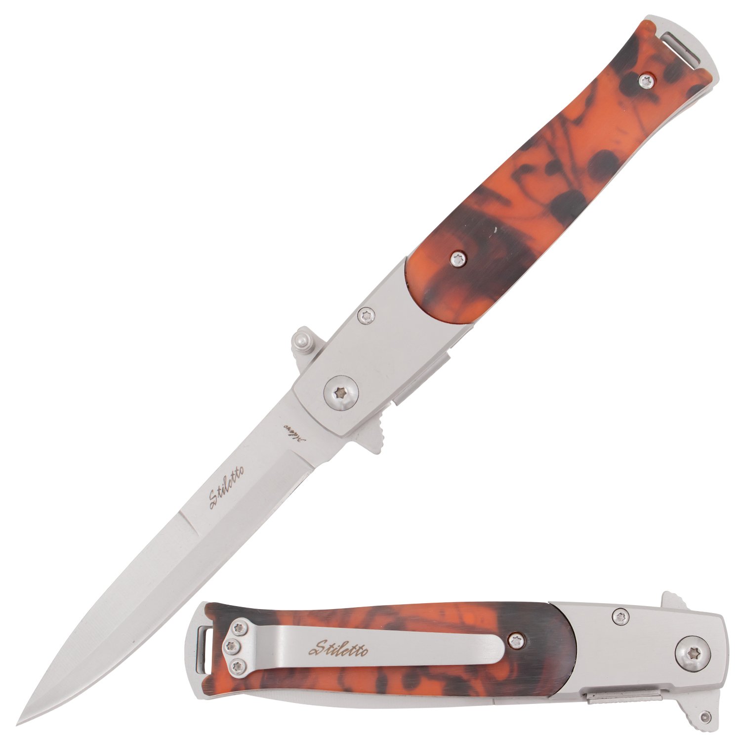 Tiger USA Spring Assisted Knife Brown Pearl