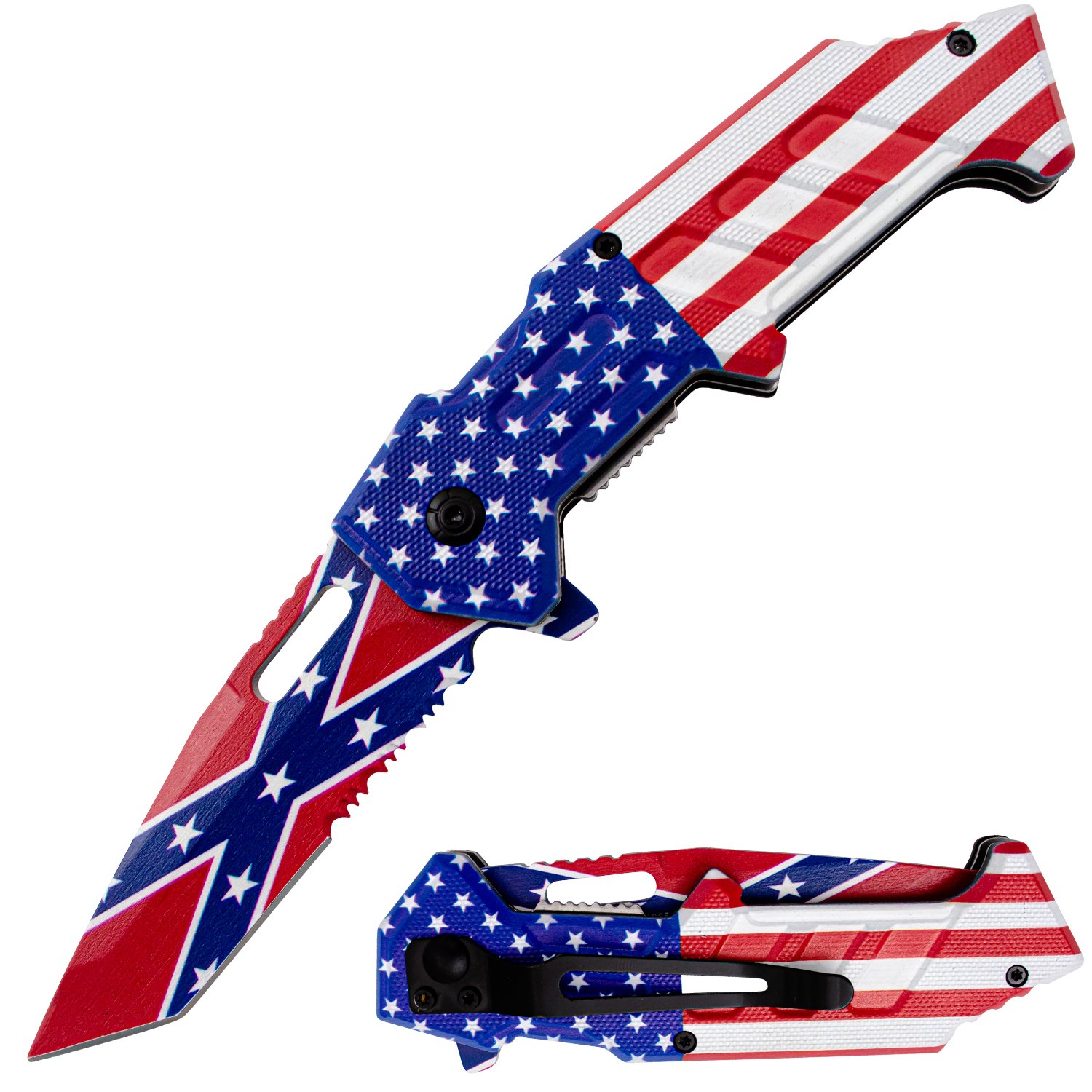 Tiger USA Spring Assisted Knife Confederate America Gun Shape