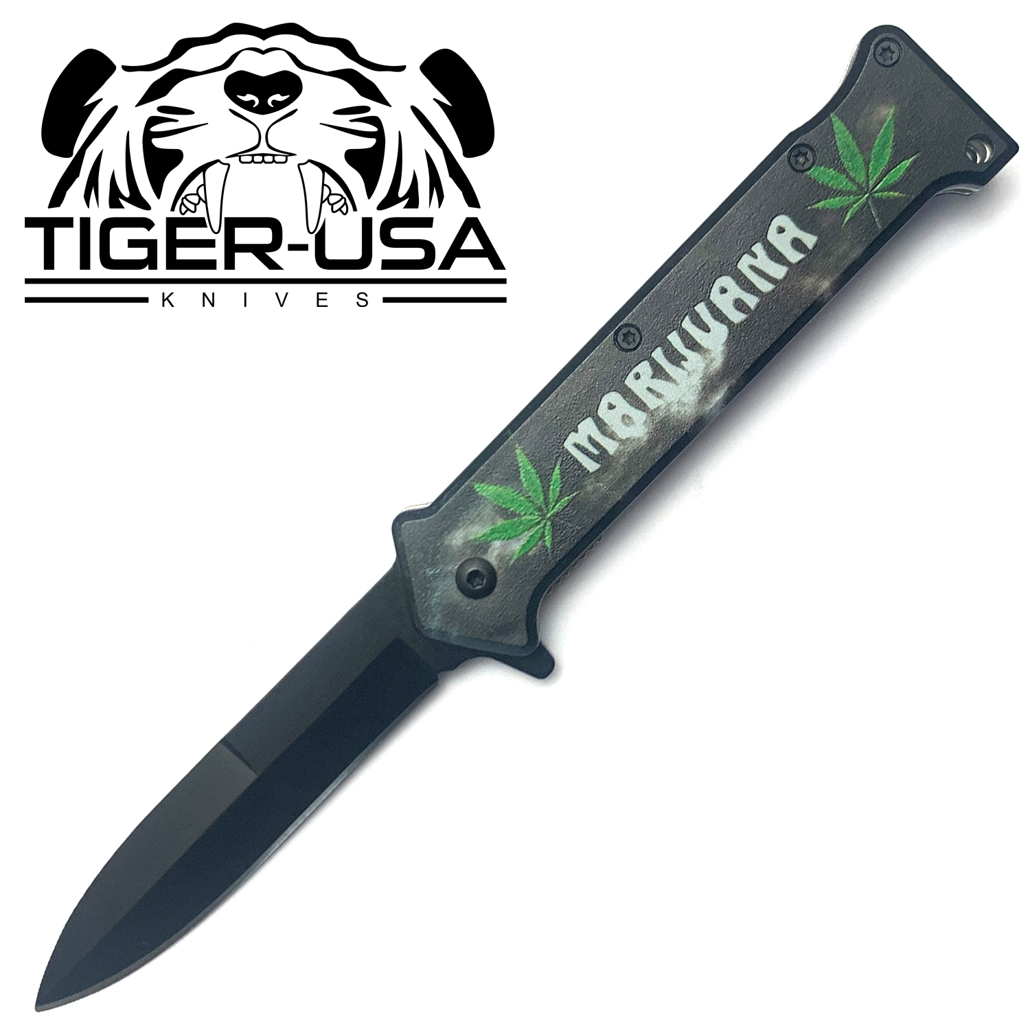Tiger USA Spring Assisted Knife Joker Marijuana