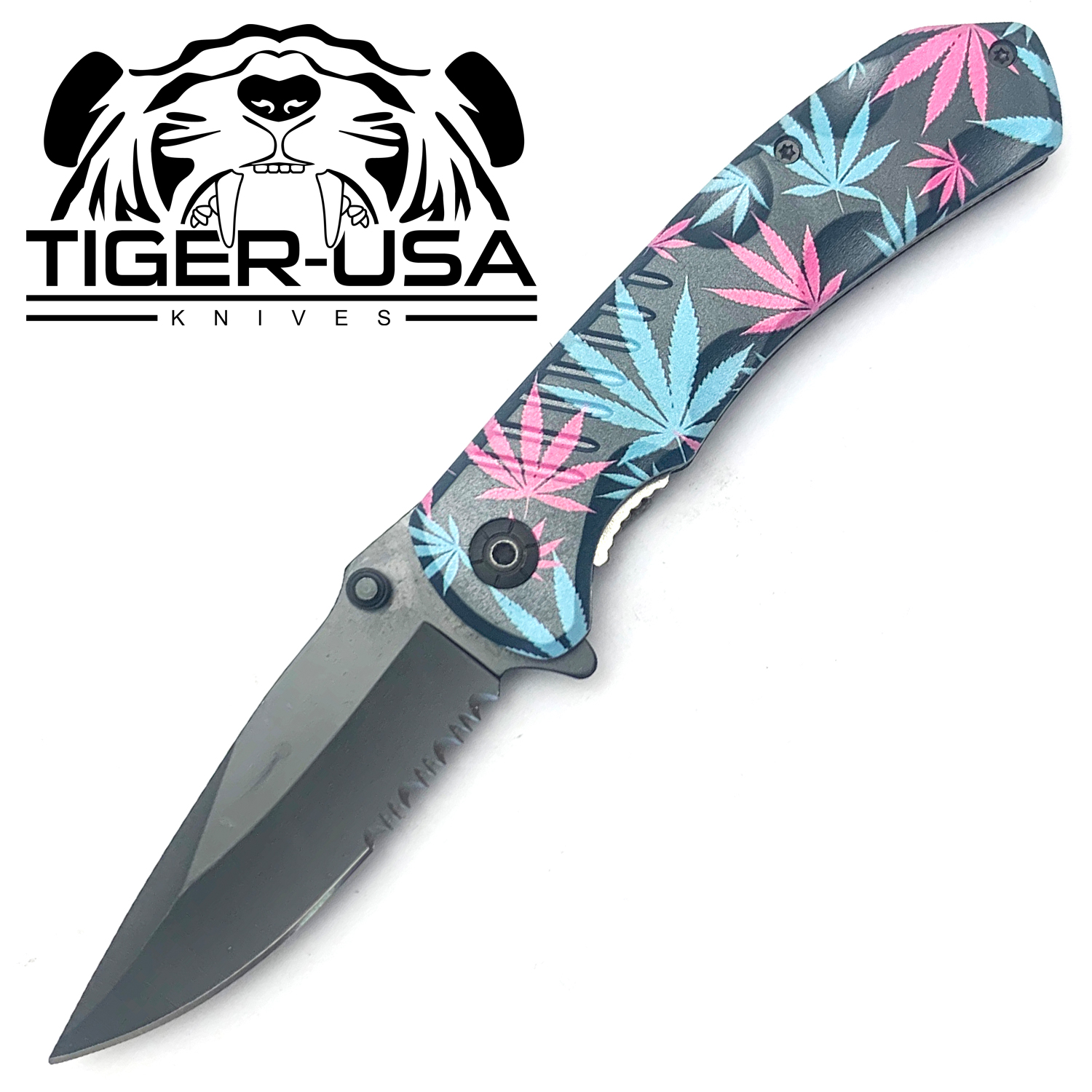 Tiger USA Spring Assisted Knife Multicolored Mary J