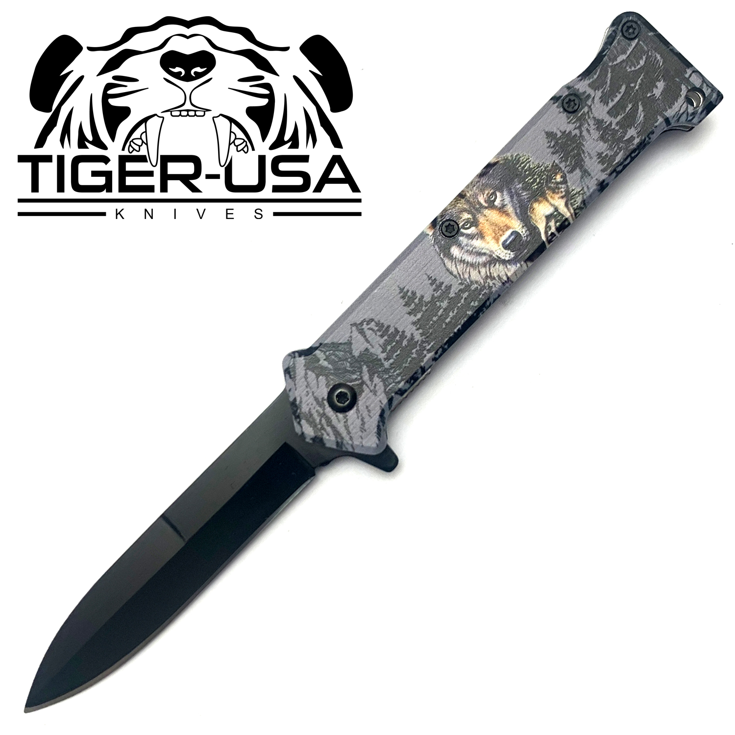 Tiger USA Spring Assisted Knife Wolf