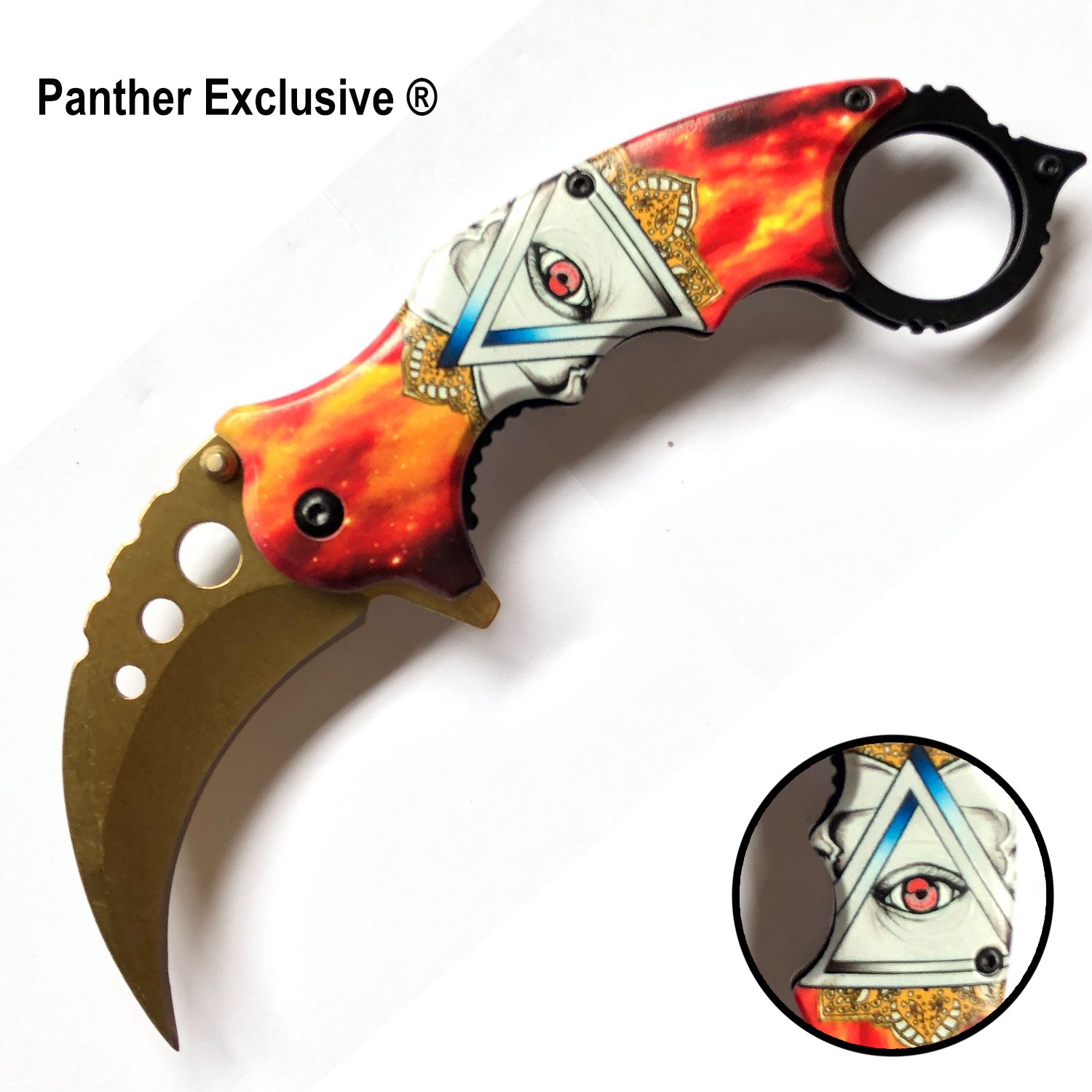 Tiger USA Trigger Action Folding Knife Illuminati