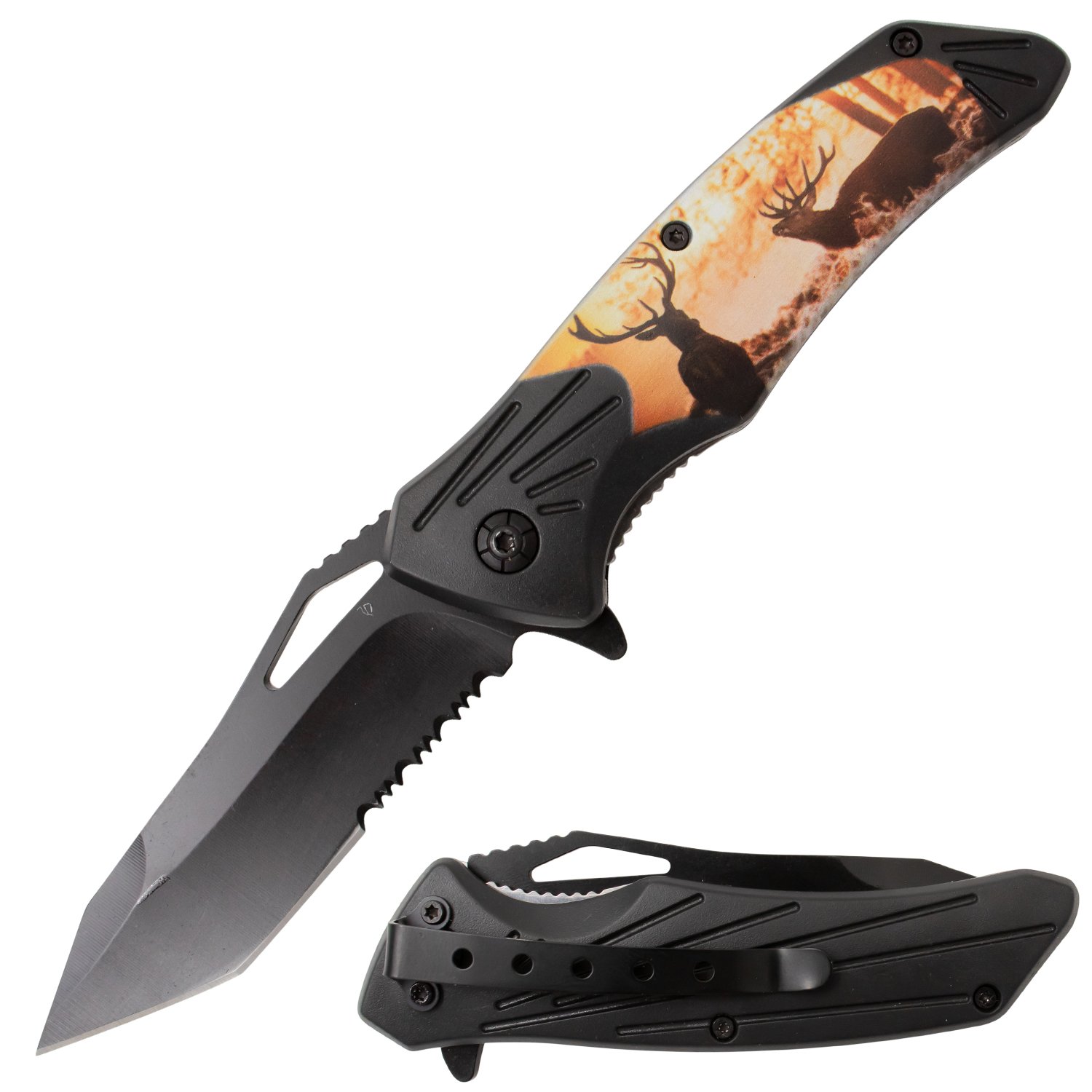 Tiger USA Trigger Action Knife Deer Sunset