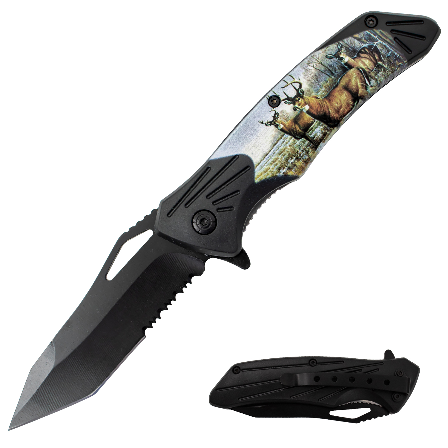 Tiger USA Trigger Action Knife Deer Tanto