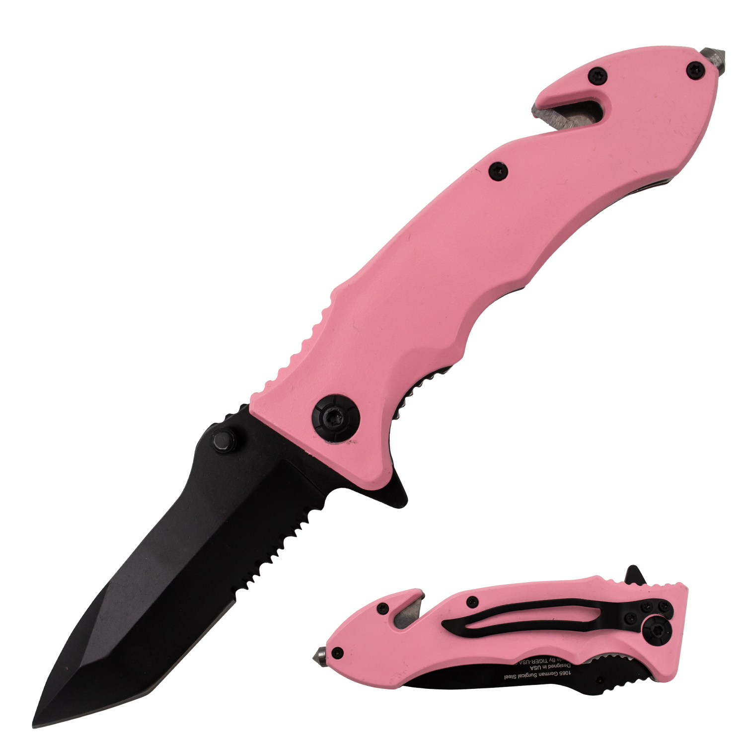 Tiger USA Trigger Action Knife Pink Tanto