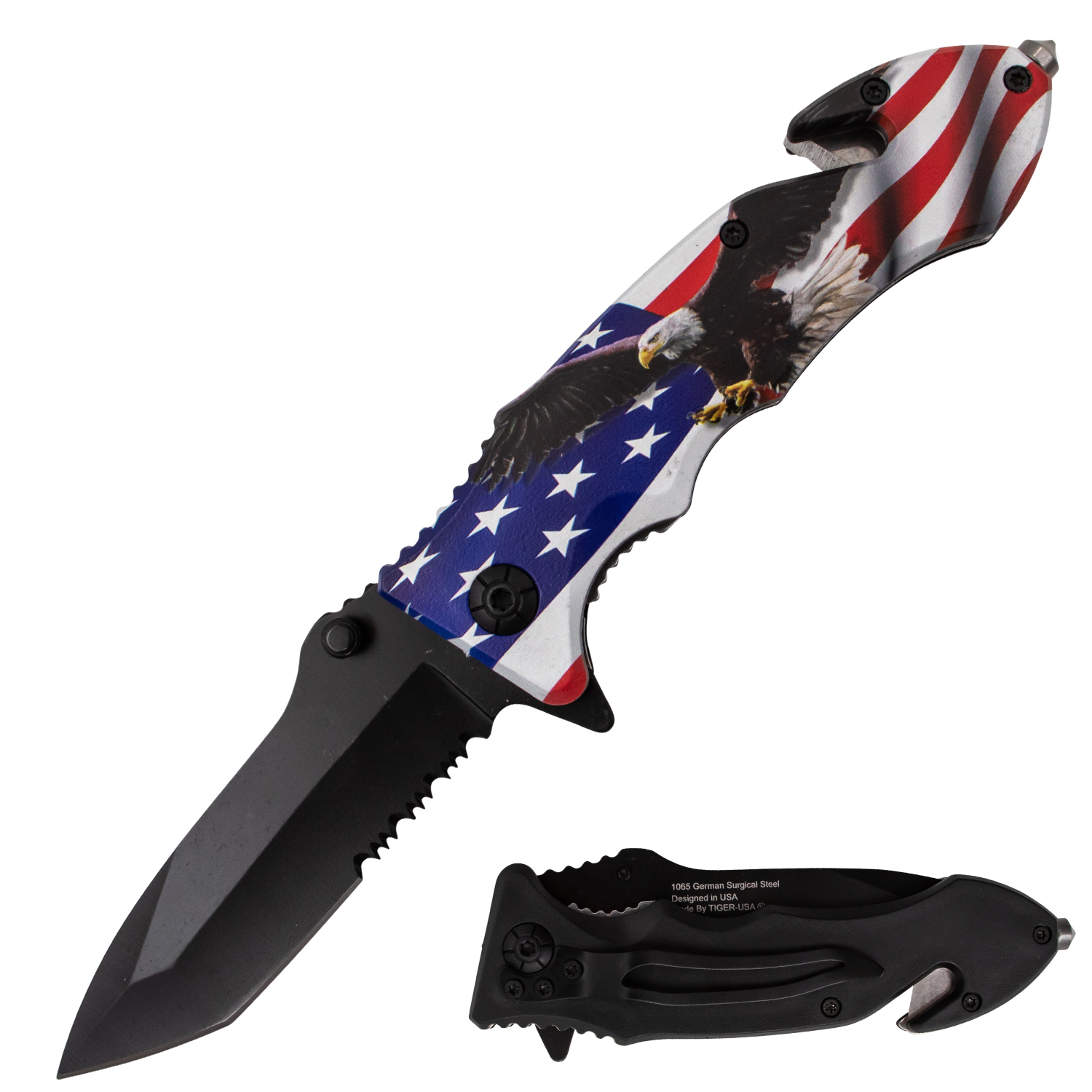 Tiger USA Trigger Action Knife USA Eagle Tanto