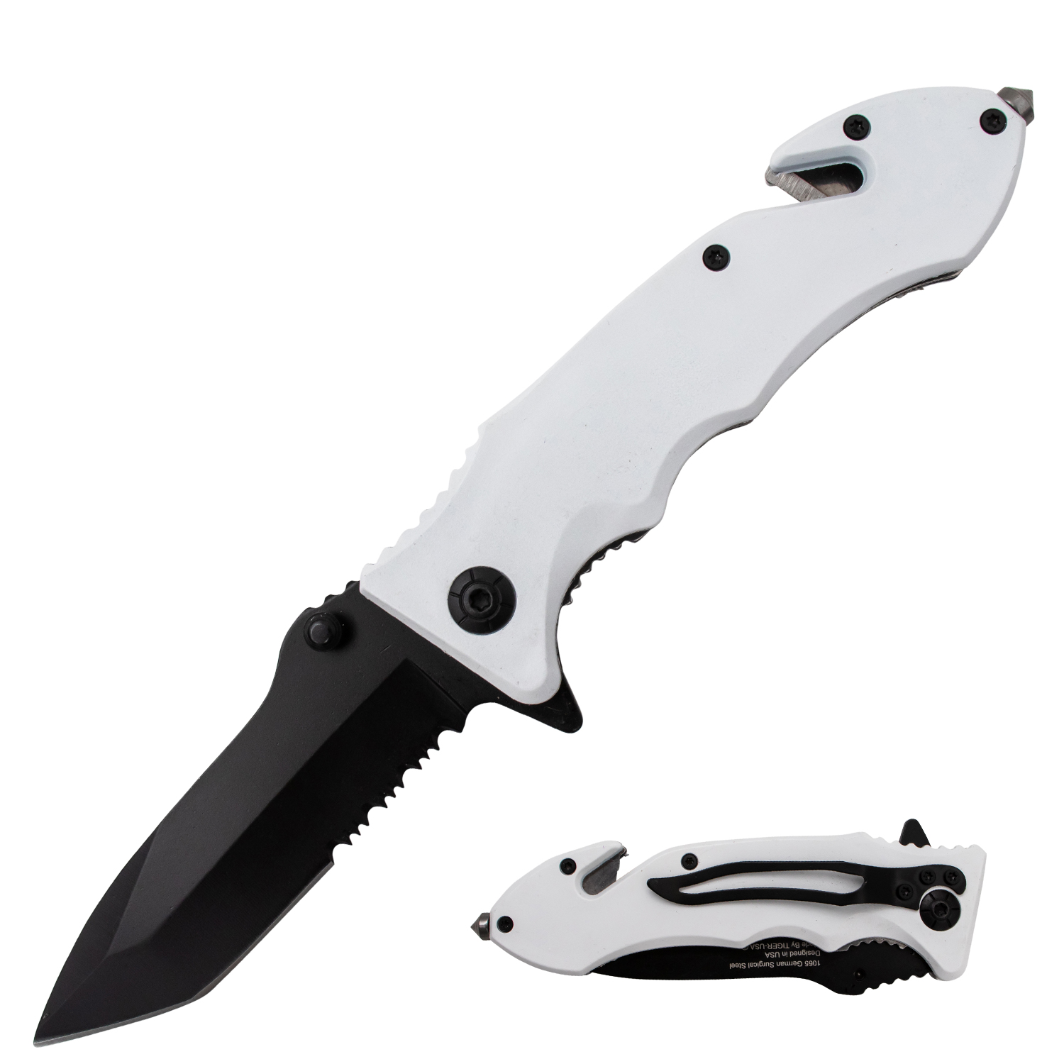 Tiger USA Trigger Action Knife White Tanto