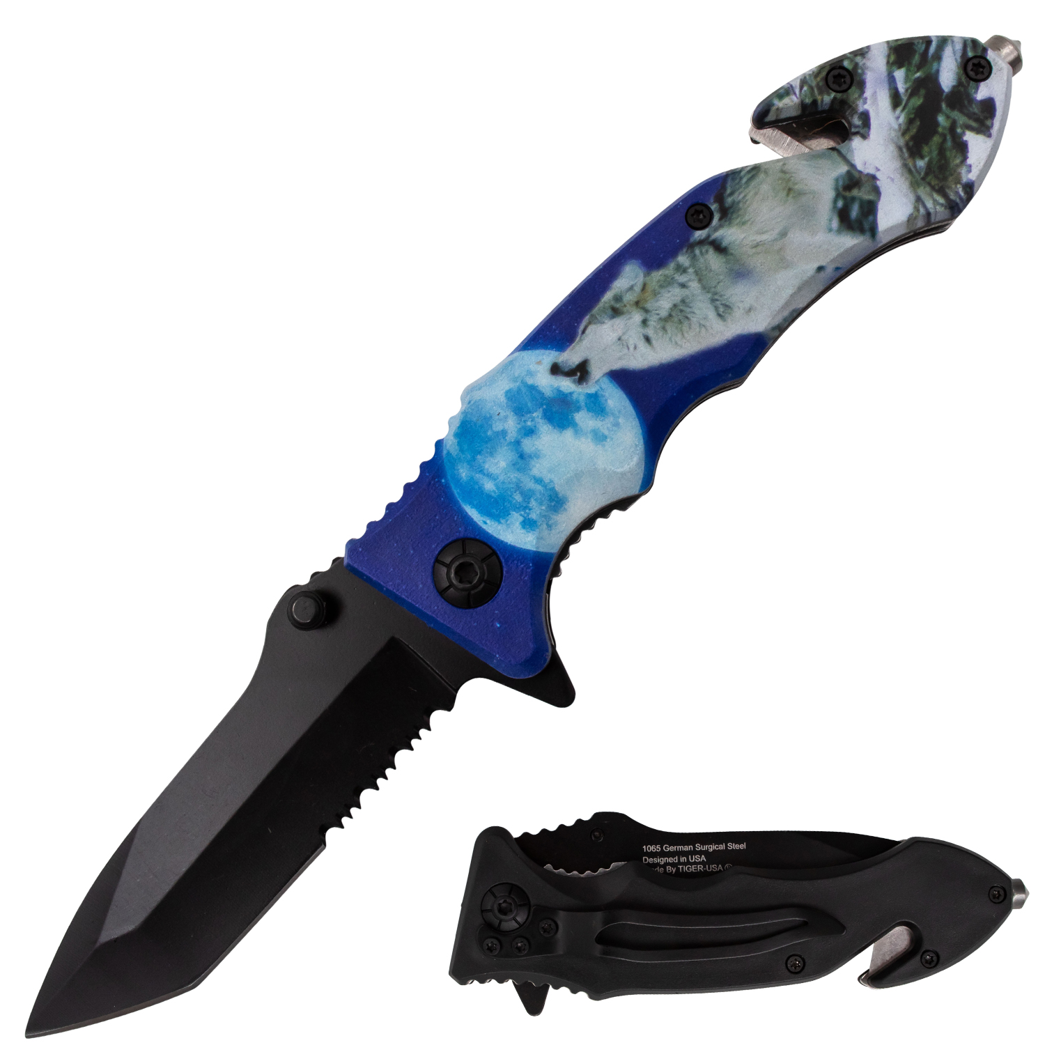 Tiger USA Trigger Action Knife Wolf Pack Tanto