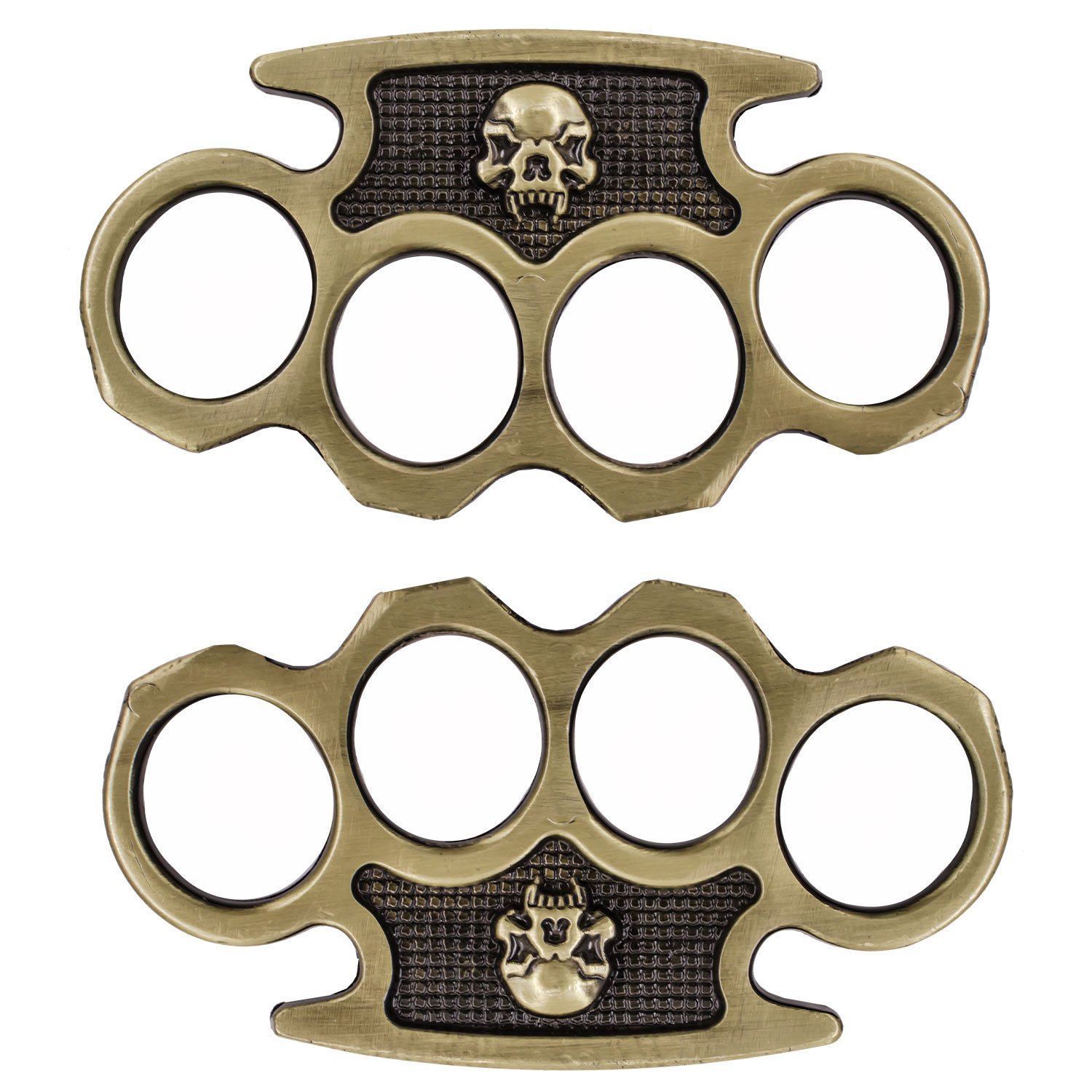 Vampire Skull Brass Knuckles Antique Brass Finish