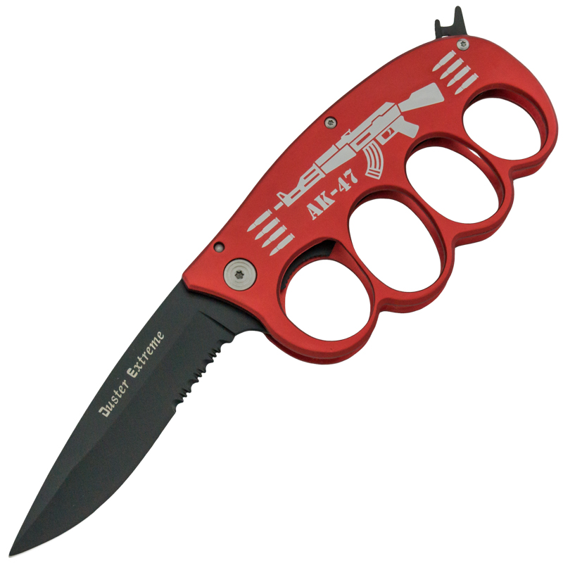 AK-47 Trench Knuckle Knife Duster Extreme, Red