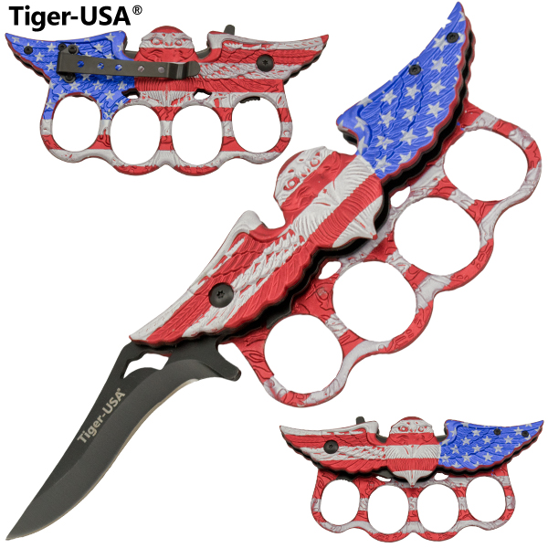 American Flag Eagle Knuckle Knife