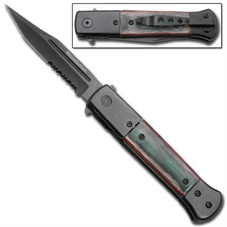 Dual Action Wild Frontier Automatic Knife Woodsman SP355PK-9